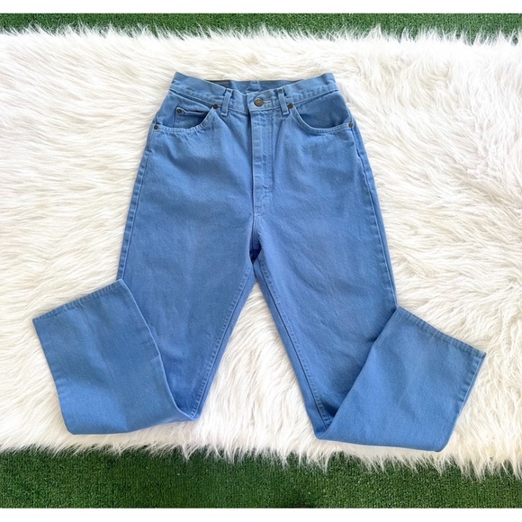 Lee Riders👖90’s Sky Blue High Waist Jeans Vintage Denim - Picture 2 of 12